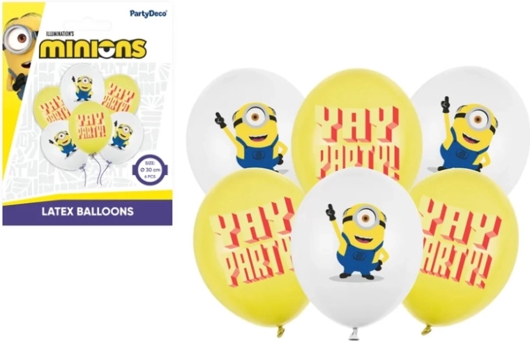 Latexballonnen Strong 30 cm Minions met bedrukking (6 stuks)