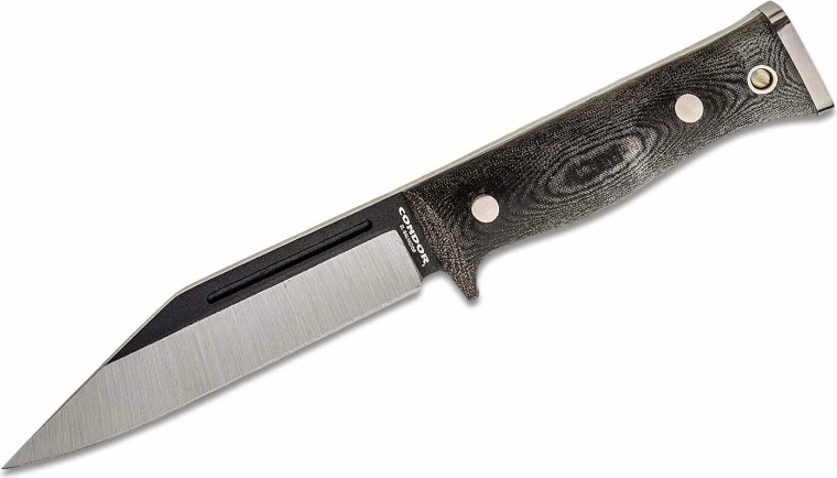 Tactisch mes Condor Sigrun 14,3 cm, zwart-grijs, Micarta, Kydex + leer schede
