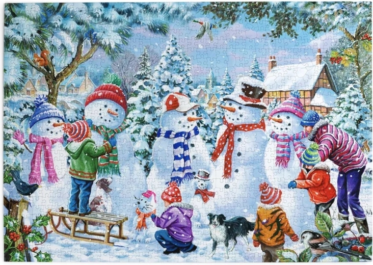 Puzzel Zeven sneeuwmannen 1000 stukjes