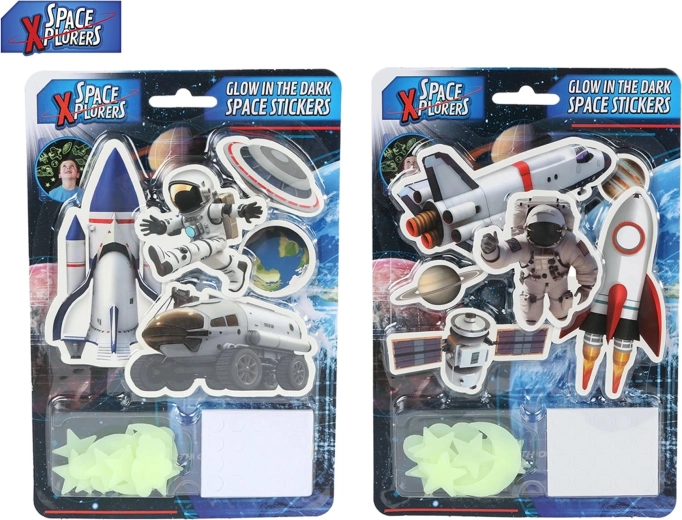Lichtgevende stickers voor de kamer Space Xplorers – ruimtethema’s, 21 stuks