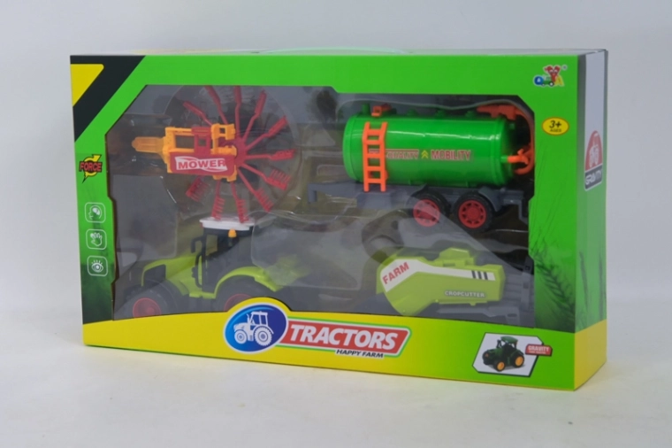 Boerderijset: tractor + 3 machines