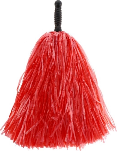 Rode cheerleadingpompom met zwart handvat