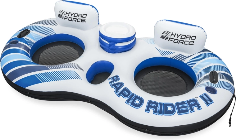 Opblaasbare tweepersoons waterstoel HYDRO-FORCE RAPID RIDER II met netzitjes 240 × 122 cm