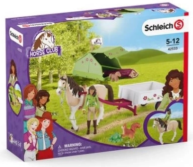 Schleich Horse Club Sarah met haar pinto-paard en kampeeruitrusting