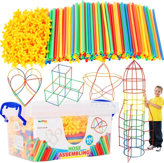 Constructieset rietjes in box 400 stuks