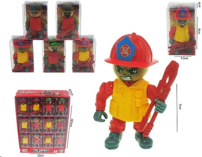 Brandweerman-figuurtje 8 cm