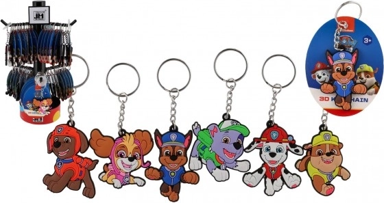 Rubberen sleutelhanger PAW PATROL 10 cm op een draaibare standaard (60 stuks)