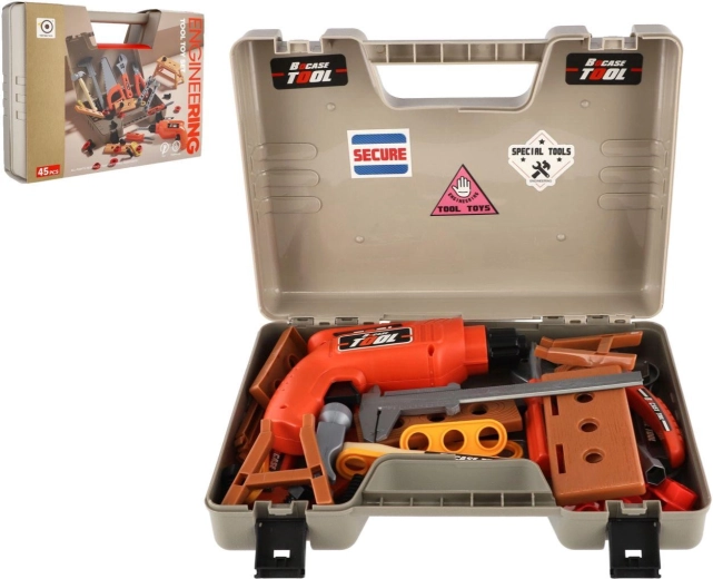 Kindergereedschapsset met boormachine in koffer