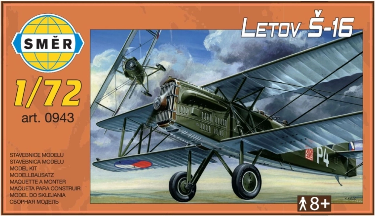 Plastic modelvliegtuig Letov Š-16 1:72
