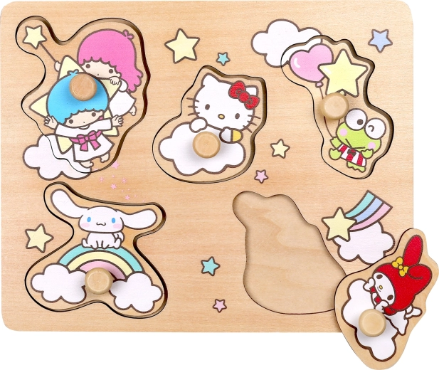 Houten insteekpuzzel met handgrepen Hello Kitty