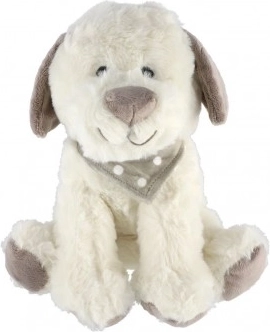 Pluche hondje met sjaaltje 23 cm – wit