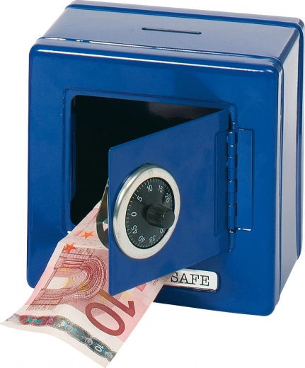 Metalen spaarpot - Blauwe kluis