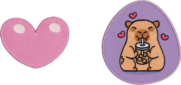 Baagl Baaglies capibara – set van 2 badges met klittenband