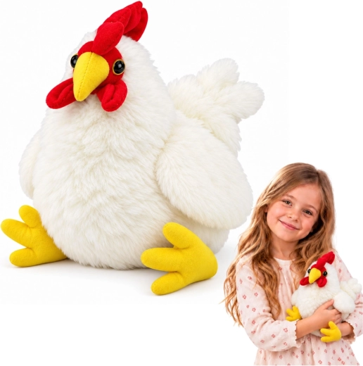 Wit pluchen kipje 20 cm