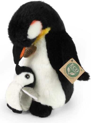 Pluche pinguïn met jong 22 cm eco‑friendly
