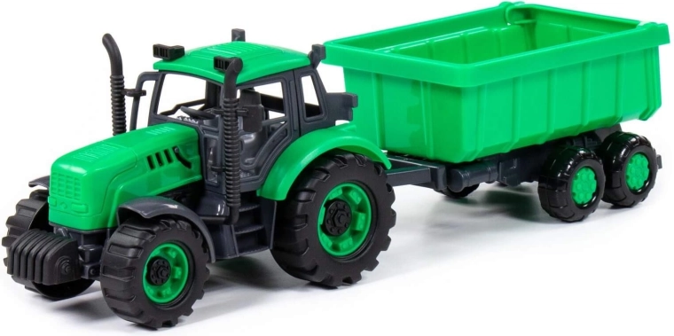 Kindertractor Progress met aanhanger met vliegwiel - 1 stuk