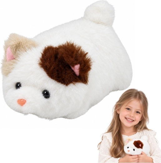 Knuffelkatje om te knuffelen, wit, 16 cm