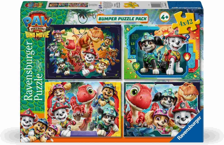 Ravensburger Paw Patrol: Dino Rescue-film puzzel 4 x 42 stukjes