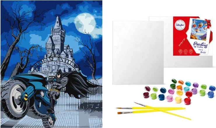 Schilderen op nummer Batman op de Batcycle 40 × 50 cm