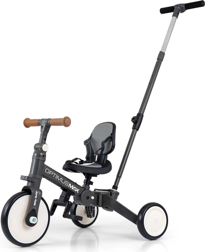 Milly Mally kinderfiets 5-in-1 Optimus Max donkergrijs