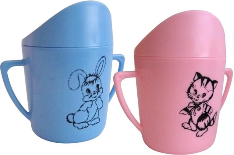 Babybeker met tuit 250 ml – roze met print