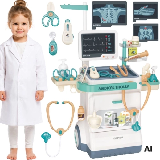 Woopie dokterskar kleine dokter met EKG, geluid en licht - 1 stuk