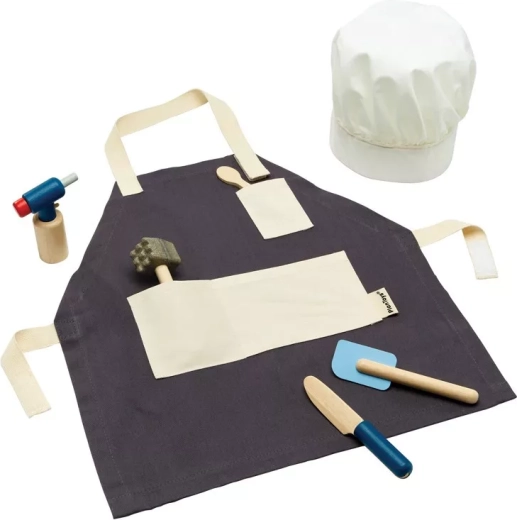 PlanToys koksset voor kinderen met schort en koksmuts
