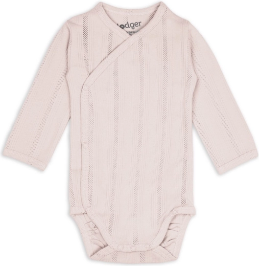 Lodger babyromper met lange mouwen Pointelle Powder, maat 68