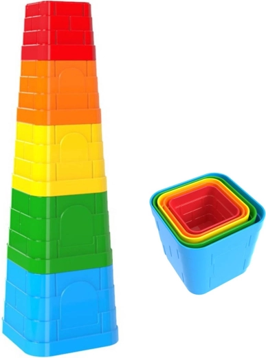 Kubus baby vierkante stapelpiramide met 5 onderdelen