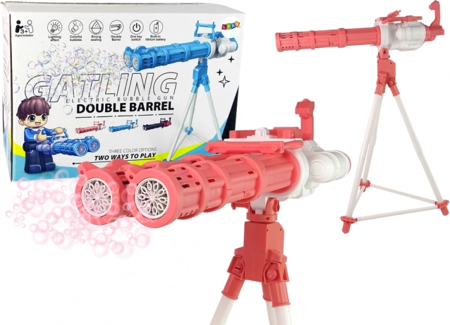 Bellenblaasmachine op statief roze – elektrische bubbel­toren met verstelbare hoogte