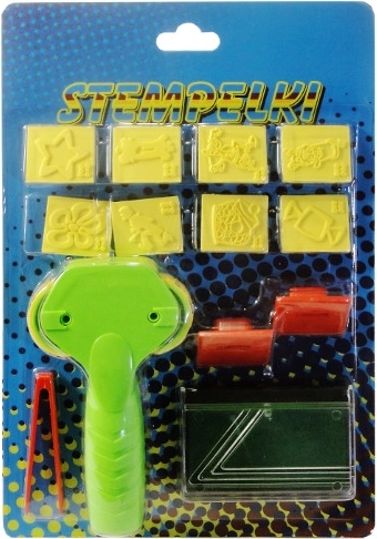 Kleurenset stempels voor kinderen met sponsje, pincet en rollertje – sprookjesmotieven