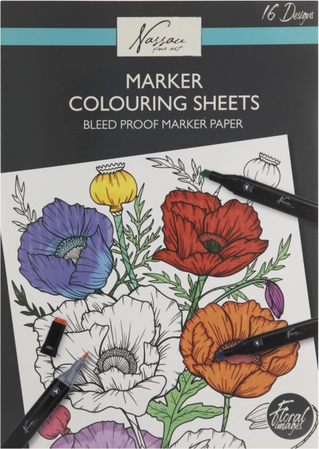 Kleurplaten met bloemmotieven 25x35 cm