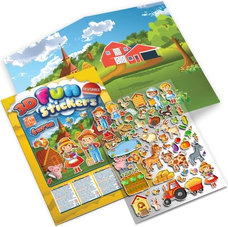 Vrolijke boerderij met 3D-stickers