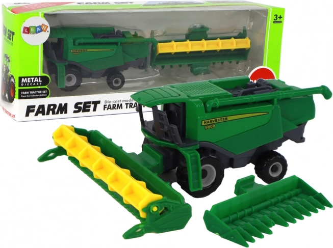 Groene landbouwcombine – zakformaat plastic model