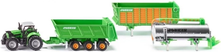 Siku Farmer Deutz tractor met Joskin aanhangerset