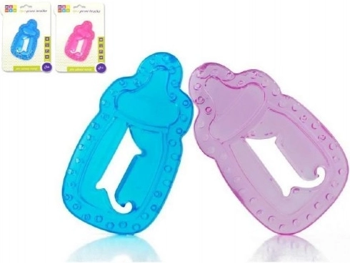 Koelende baby-bijtring in de vorm van een flesje, 11 cm