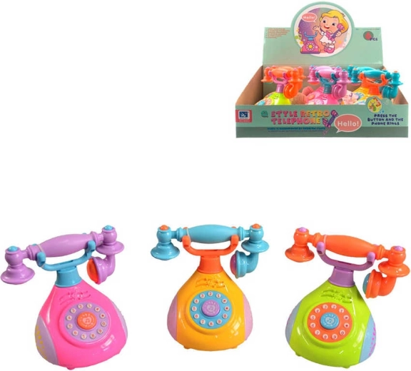 Retro kinderspeeltelefoon met geluid 12 cm - 1 stuk