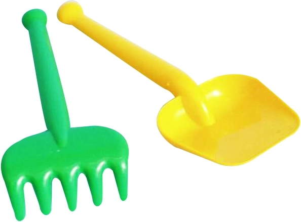 Kunststof tuinspeelset voor kinderen – kleine schep en hark