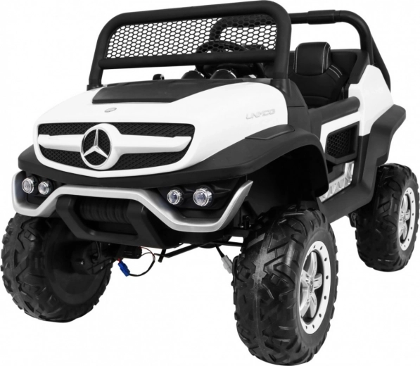 elektrische kinderauto mercedes-benz unimog 4x4, wit
