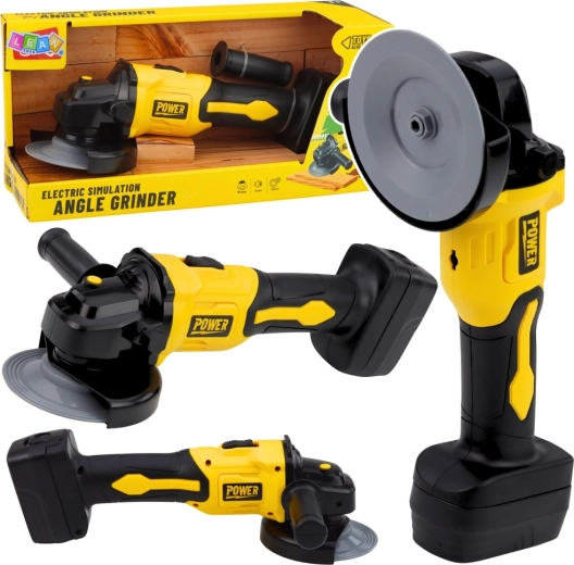 Kinder-haakse slijper met geluid – geel