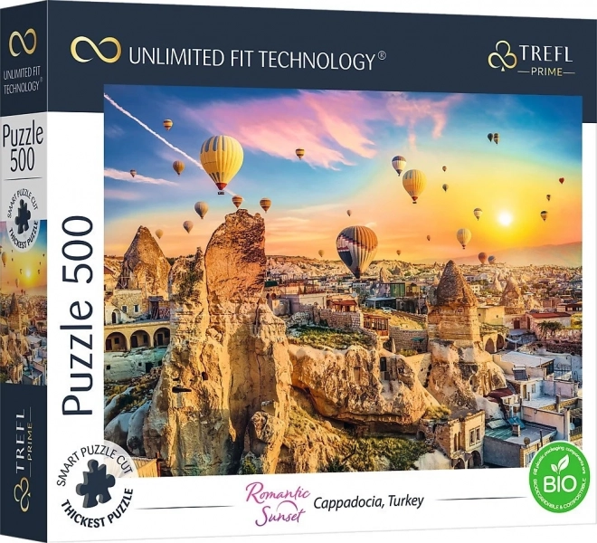 Puzzle TREFL UFT romantische zonsondergang, Cappadocië, 500 stukjes