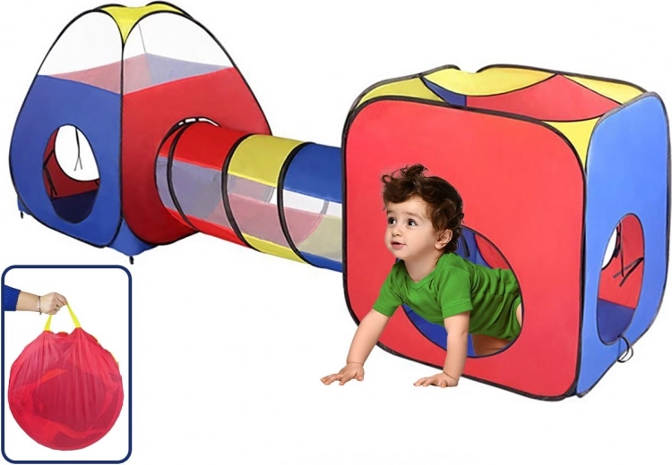 Driedelig tentenset met kubus, tunnel en iglo