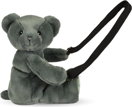 Doudou pluche schoudertas beertje kaki 30 cm