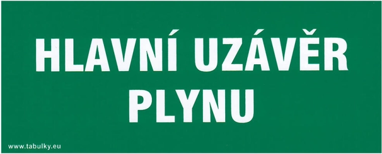 Zelfklevend veiligheidsschild Hoofdafsluiting gas 210 × 87 mm