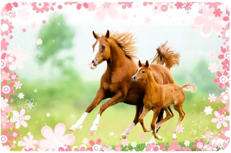 Tafelonderlegger met paardenmotief