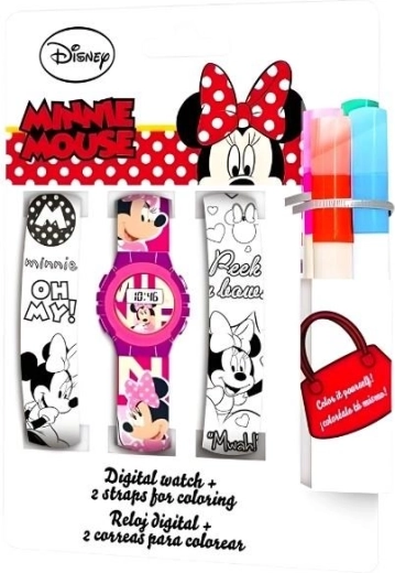 Euroswan set digitale horloge en bandjes om in te kleuren Minnie