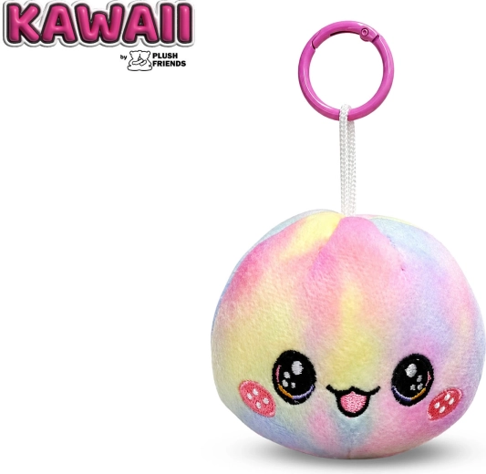 Plush Friends Kawaii regenboog pluchen sleutelhanger Bao-broodje 8 cm