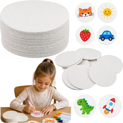 3D te schilderen papieren schijfjes van houtpulp DIY 6 cm (20 stuks)