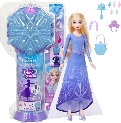 Mattel Disney Frozen Jewel Reveal pop Elsa op schaatsen met accessoires
