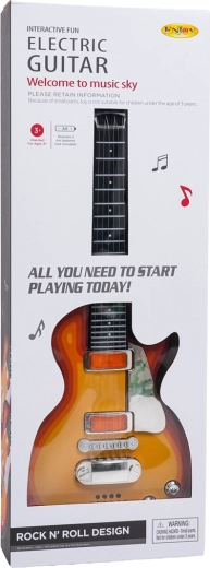 Kinder elektrische gitaar met koptelefoon en microfoon – Rood